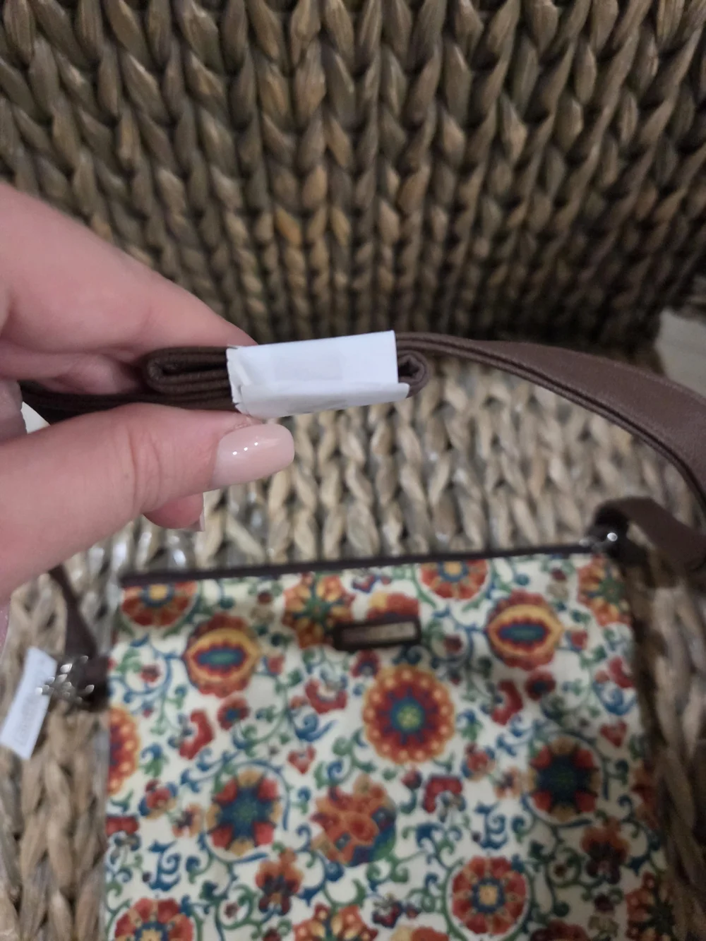 Longaberger Floral Canvas Tote & Crossbody Set